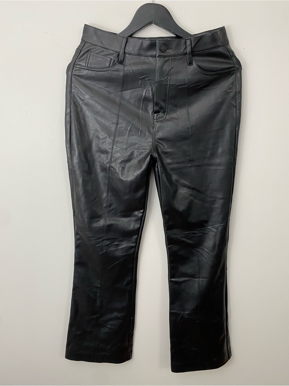 7 For All Mankind Black Faux Leather Pants size 28